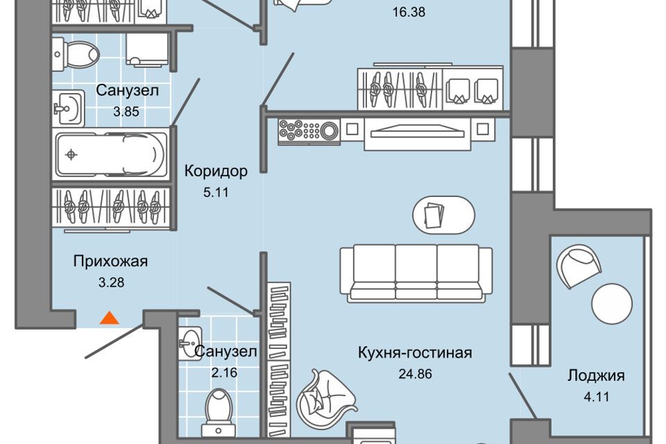 квартира г Ульяновск Новый Город м-н, городской округ Ульяновск фото 1