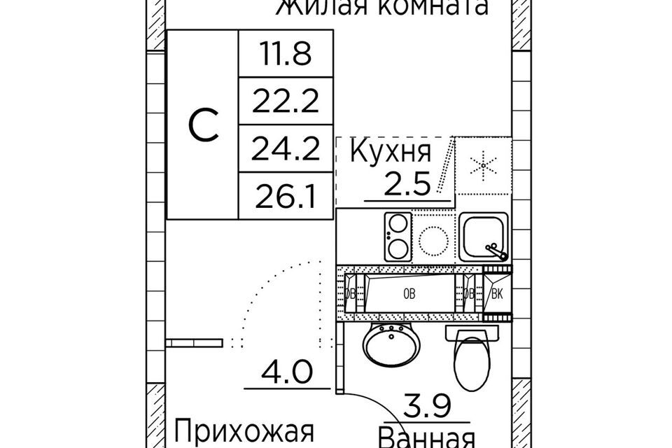 квартира г Владивосток р-н Ленинский Владивостокский городской округ, Жилой комплекс Гринхилс фото 1