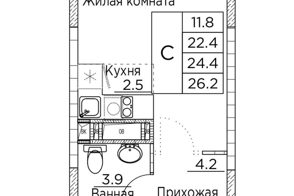 квартира г Владивосток р-н Ленинский Владивостокский городской округ, Жилой комплекс Гринхилс фото 1