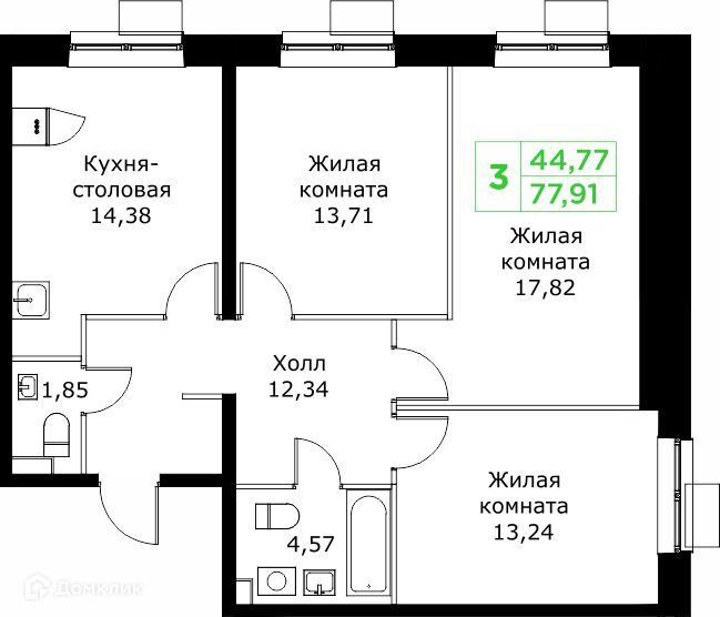 квартира г Мытищи Строящийся жилой дом, Мытищи городской округ фото 1