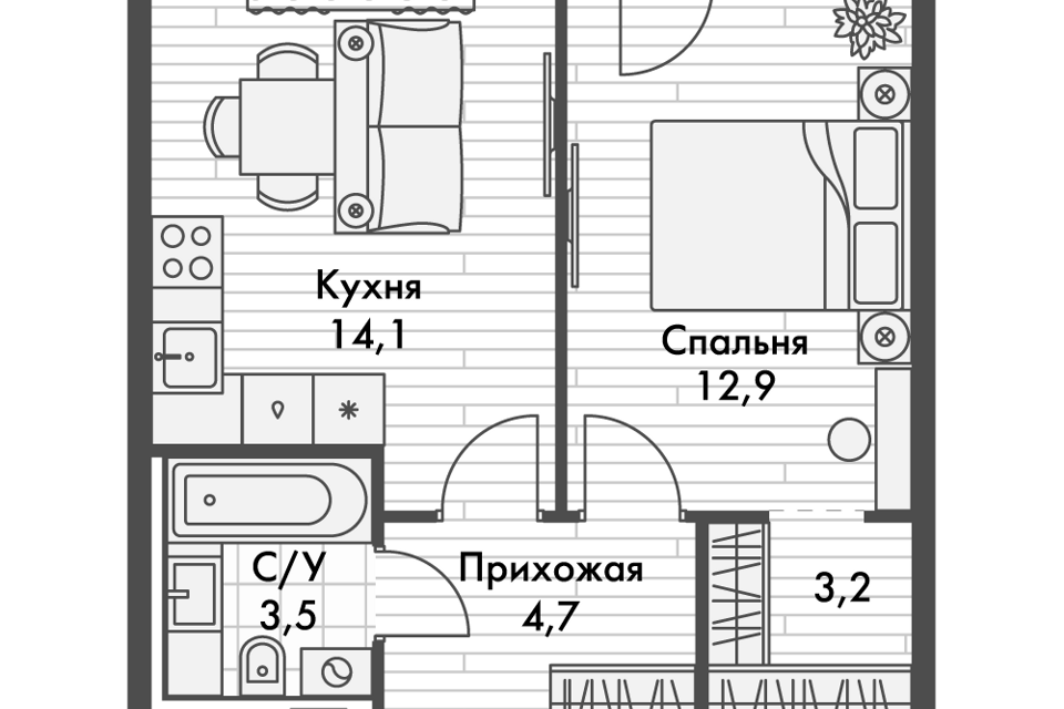 квартира г Казань р-н Приволжский ул Даурская 16 Казань городской округ фото 1