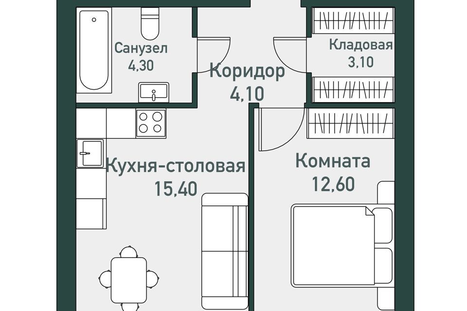 квартира р-н Сосновский п Западный Спортивная улица, 22 фото 1