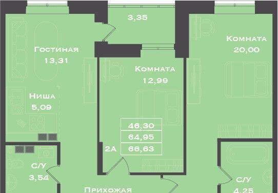 квартира г Сургут р-н Северный жилой ЖК «City Park» мкр. 51, ул. 23«З», стр. 2 фото 1