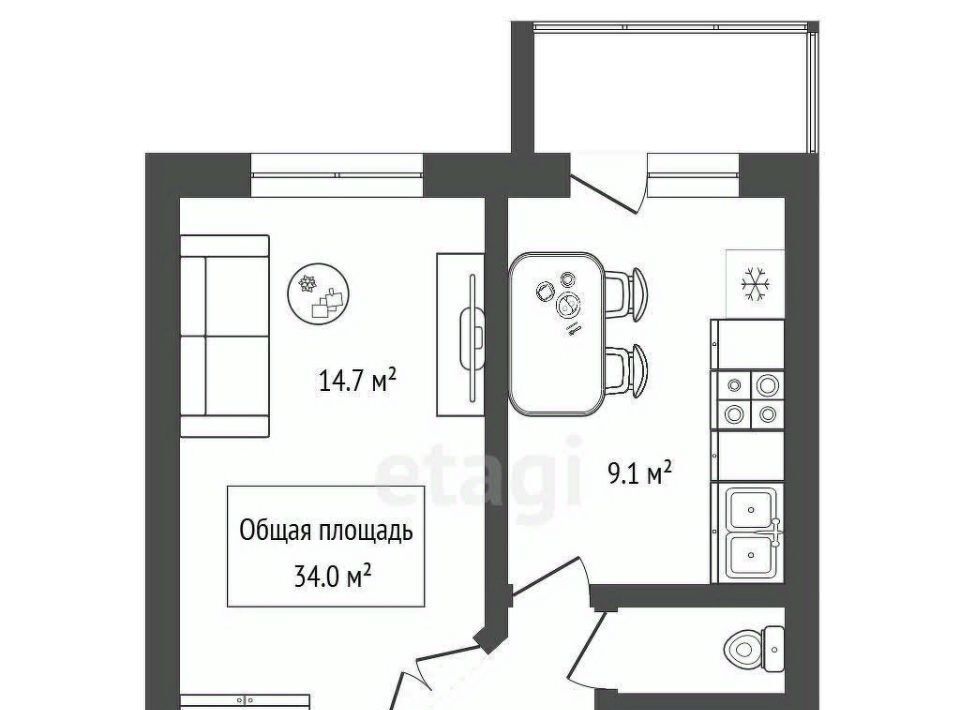 квартира г Новосибирск Студенческая ул Воскресная 35/2 фото 27