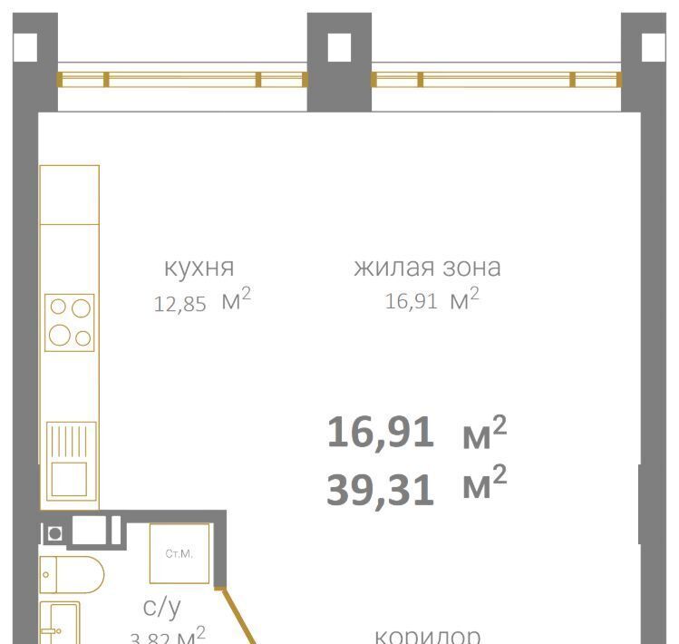 квартира г Нижний Новгород Горьковская ЖК «КМ Дом на Барминской» фото 2