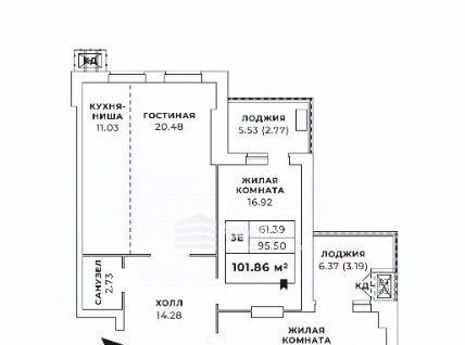 квартира г Ростов-на-Дону р-н Октябрьский пр-кт Буденновский 77 фото 7