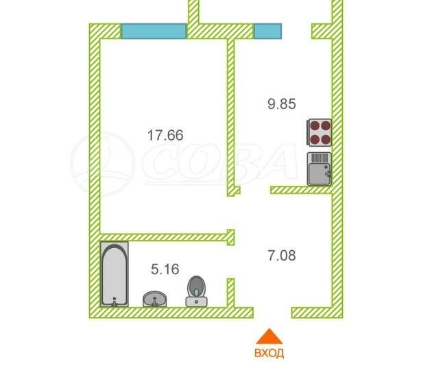 квартира г Тюмень ул Московский тракт 83к/3 Тракт фото 11