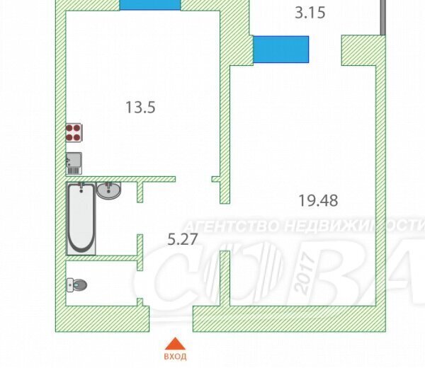 квартира г Тюмень ул Валерии Гнаровской 12к/9 6-й микрорайон фото 3