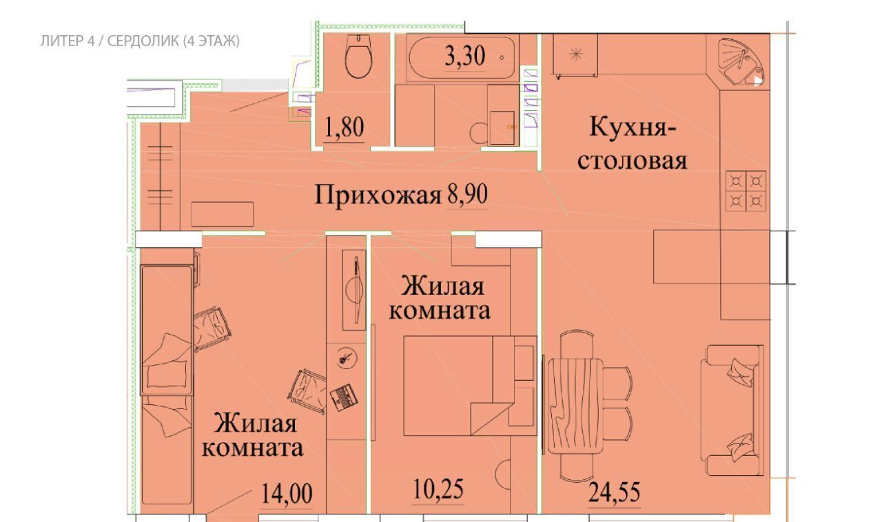 квартира г Иваново р-н Октябрьский микрорайон Самоцветы фото 1