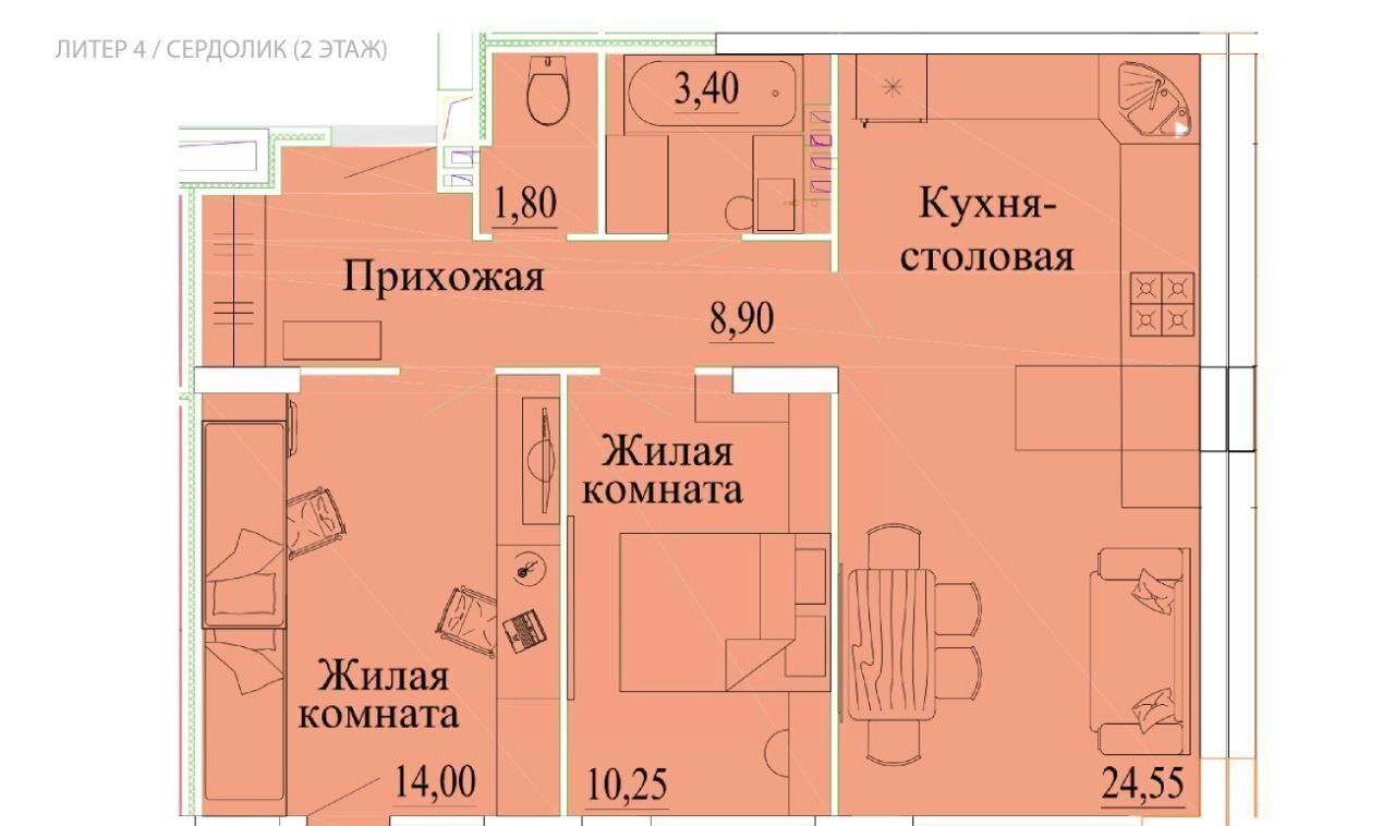 квартира г Иваново р-н Октябрьский микрорайон Самоцветы фото 1