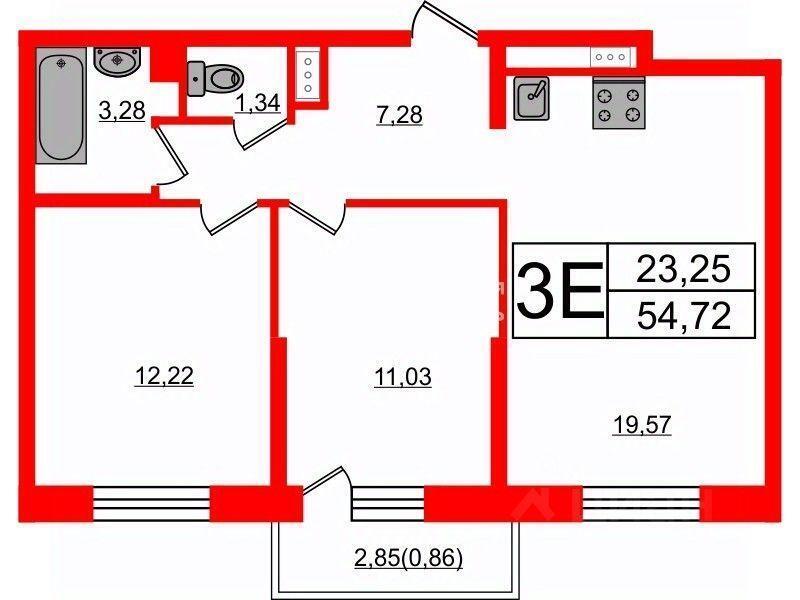 квартира г Санкт-Петербург ул Ивинская 19/1 ЖК «Юнтолово» округ Лахта-Ольгино, Ленинградская область фото 2