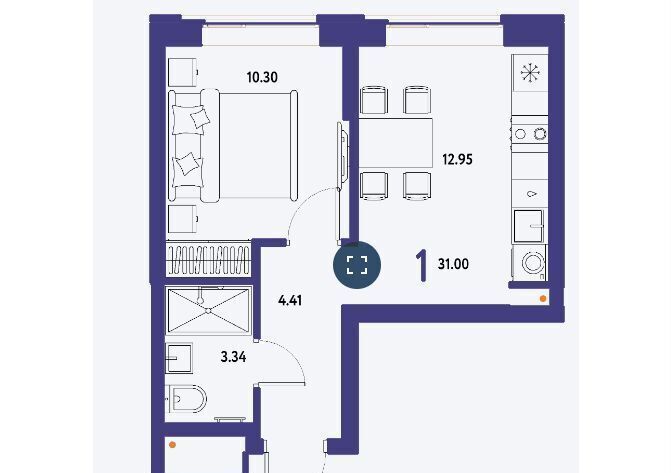 квартира г Тюмень р-н Калининский ул Андрея Кореневского 3 корп. 2 фото 2