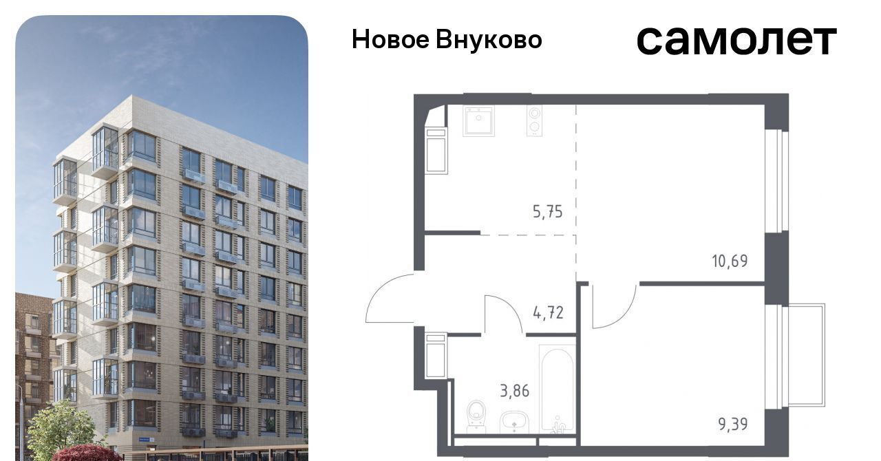 квартира г Москва метро Рассказовка ЖК «Новое Внуково» № 37 кв-л, к 19 фото 1