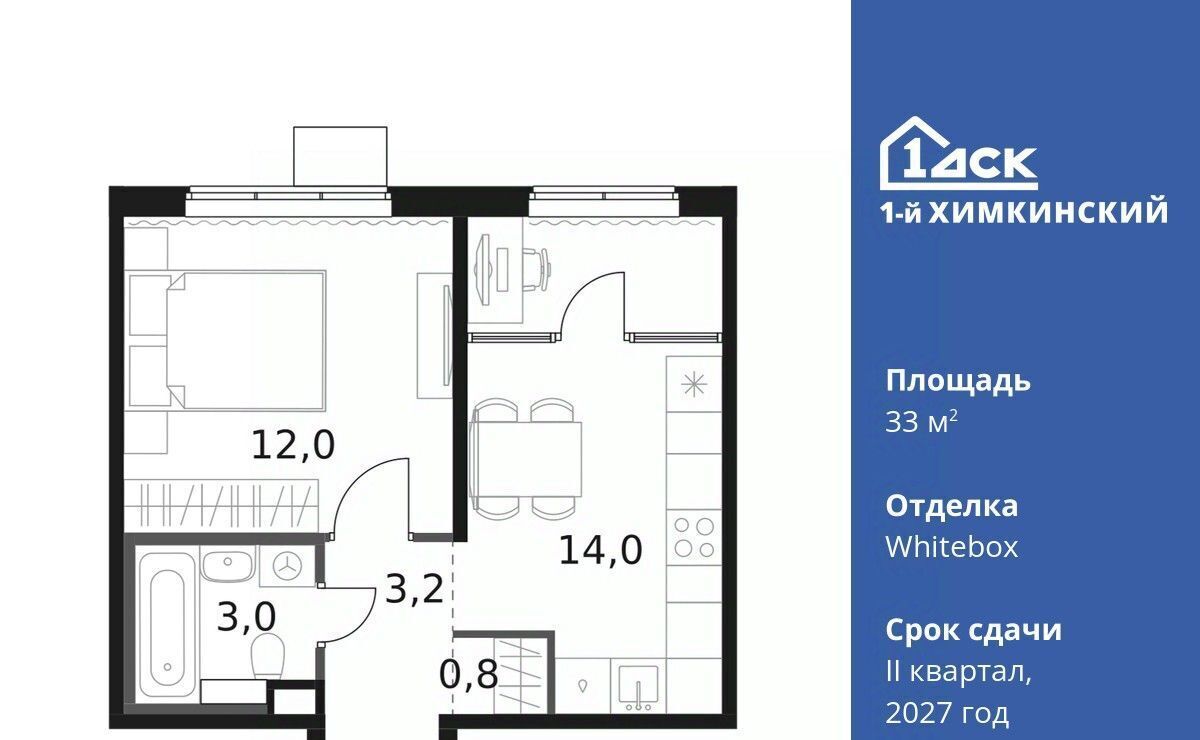 квартира г Химки микрорайон Клязьма-Старбеево ЖК «1-й Химкинский» Международный кв-л, Хлебниково фото 1