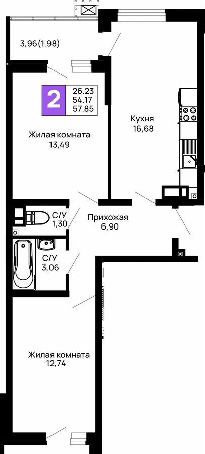 квартира г Майкоп пер Авиационный 1 фото 13