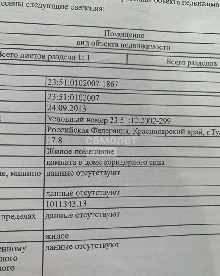 комната р-н Туапсинский г Туапсе ул Ленина 8 Туапсинское городское поселение фото 10