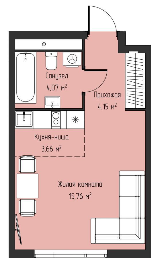 квартира г Екатеринбург р-н Ленинский Чкаловская ул Фрунзе 31 фото 2