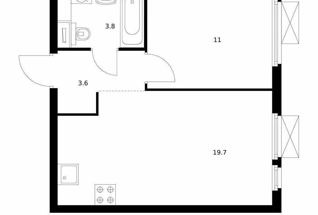 квартира г Москва метро Озерная проезд Проектируемый 1087-й 1с/1 2к фото 1