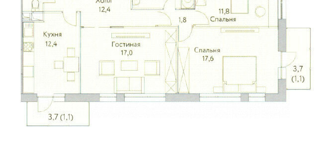 квартира г Москва метро Авиамоторная пр-д Невельского 1к/1 Квартал «Символ» муниципальный округ Лефортово фото 9