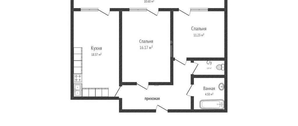 квартира г Краснодар р-н Прикубанский микрорайон 9-й километр ул Ярославская 115к/2 фото 1