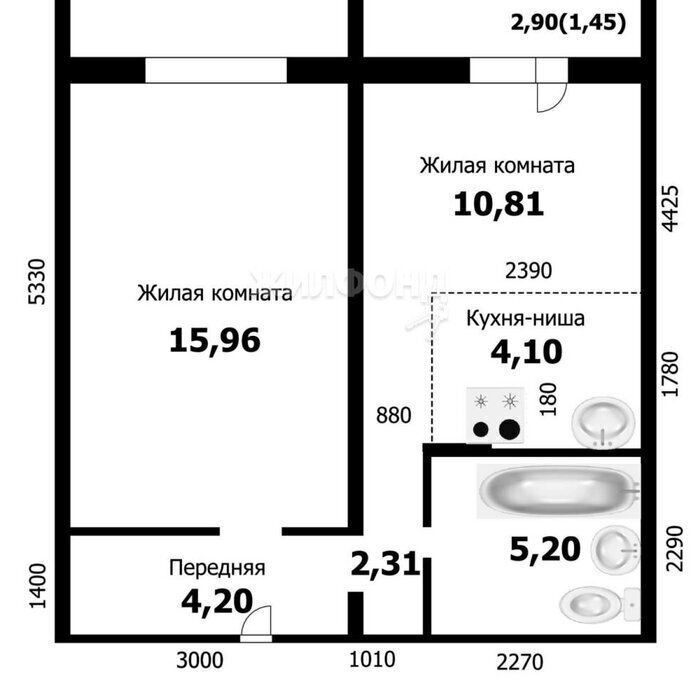 квартира г Новосибирск р-н Первомайский Речной вокзал ул Твардовского 22/3 ЖК «Березовое» фото 6