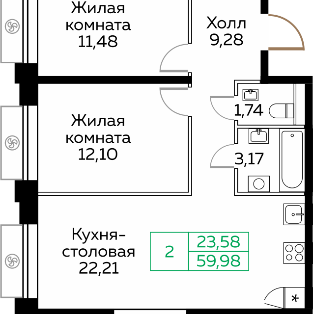 квартира г Мытищи пр-кт Новомытищинский 4а городской округ Мытищи фото 1