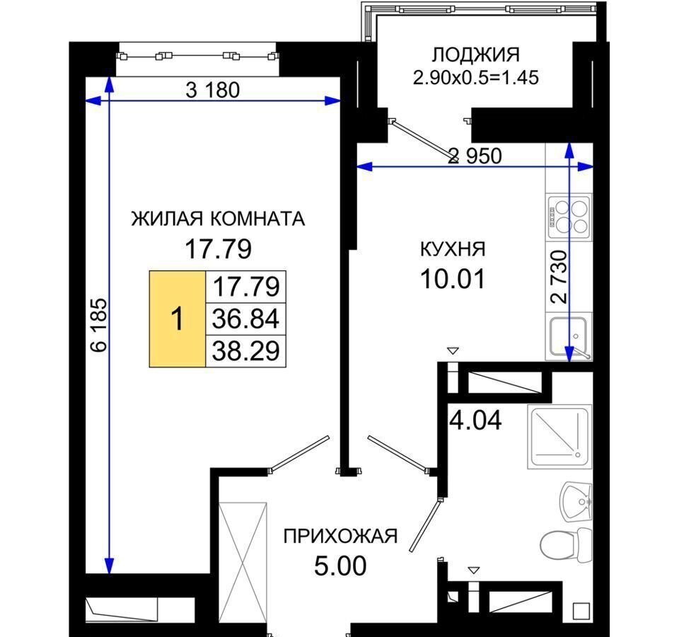 квартира г Ростов-на-Дону р-н Октябрьский пер Элеваторный ЖК «Октябрь Парк» поз. 1. 1 фото 1