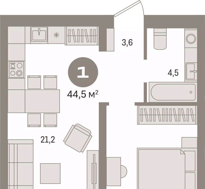 квартира г Сургут 35-й микрорайон ЖК квартал Новин 35-й фото 2