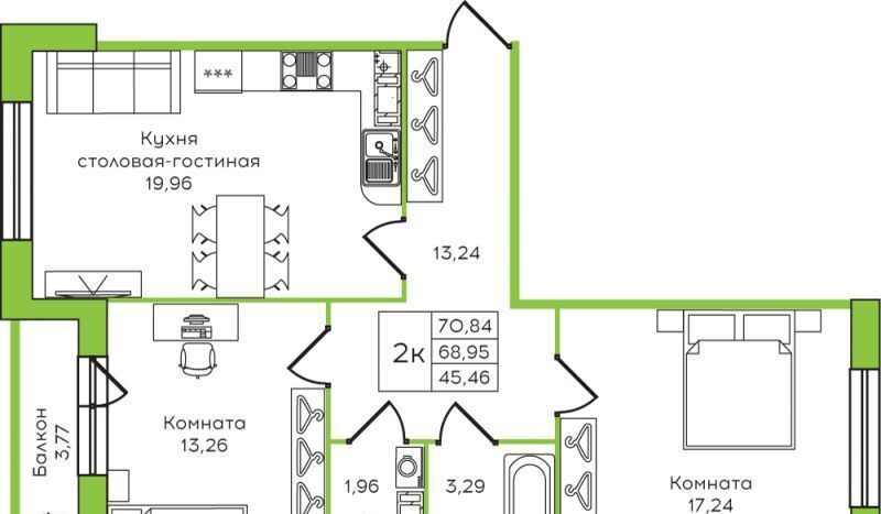 квартира р-н Всеволожский д Скотное ул Рождественская 2 Агалатовское сельское поселение, Агалатово фото 6