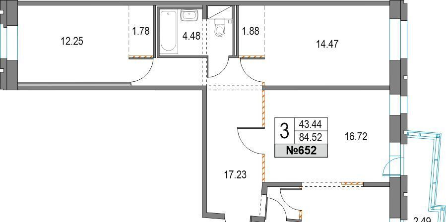 квартира г Санкт-Петербург метро Пионерская пр-кт Коломяжский 13к/2 округ Комендантский аэродром фото 1