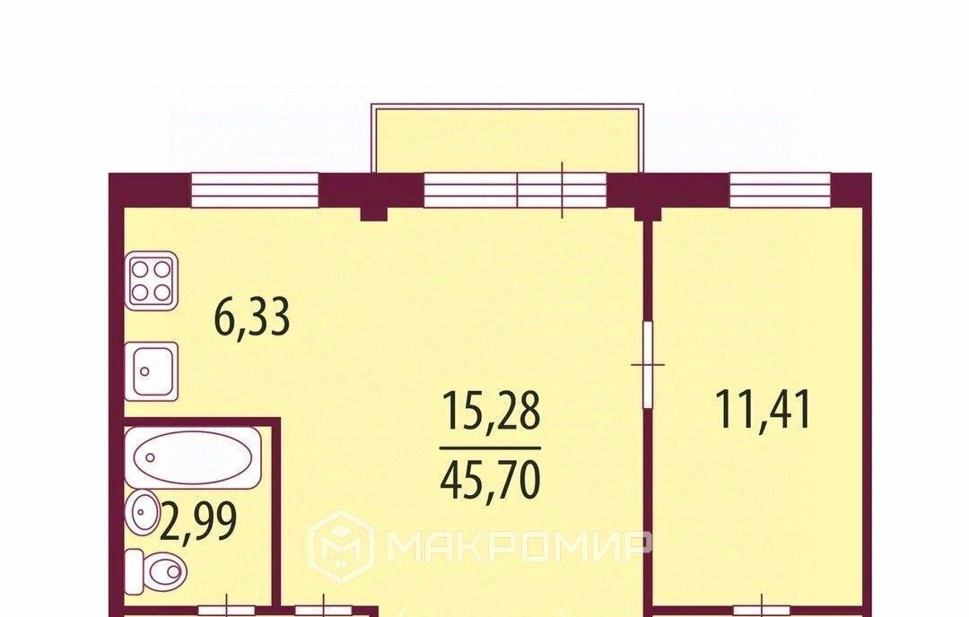 квартира г Санкт-Петербург метро Академическая ул Софьи Ковалевской 11к/5 округ Гражданка фото 2