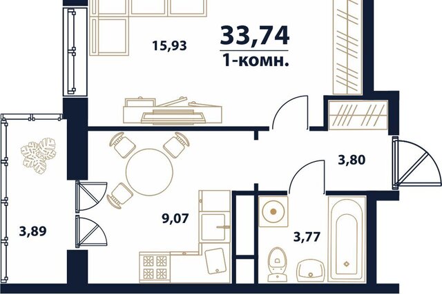 квартира Новый Город 17-й квартал ЖК Атмосфера 5 Город фото