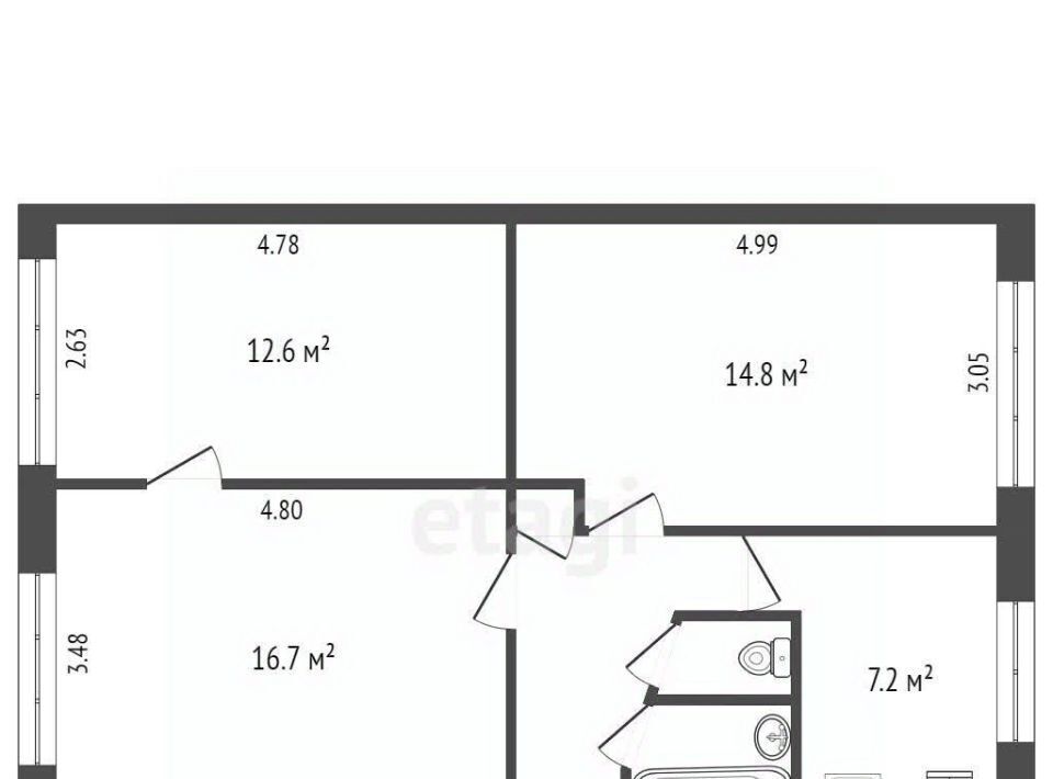 квартира г Сургут ул Бажова 1 13-й фото 2