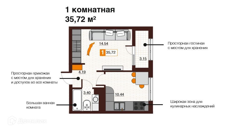 квартира г Оренбург р-н Дзержинский Оренбург городской округ, Северный фото 1