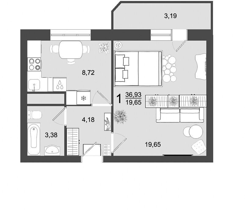 квартира г Клин п Майданово 4к 2 фото 1