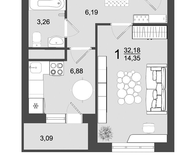 квартира г Клин п Майданово 4к 2 фото 1