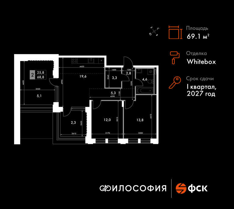 квартира г Владивосток р-н Ленинский ул Крылова 10/1 ЖК «Философия» фото 1