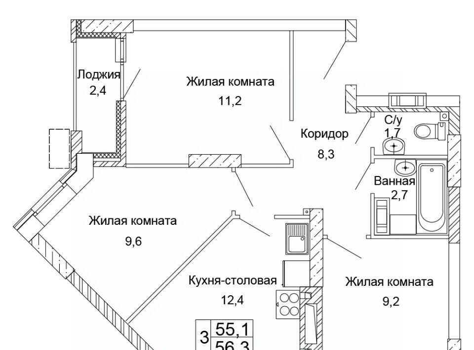 квартира г Волгоград р-н Кировский ЖК «Колизей» фото 1