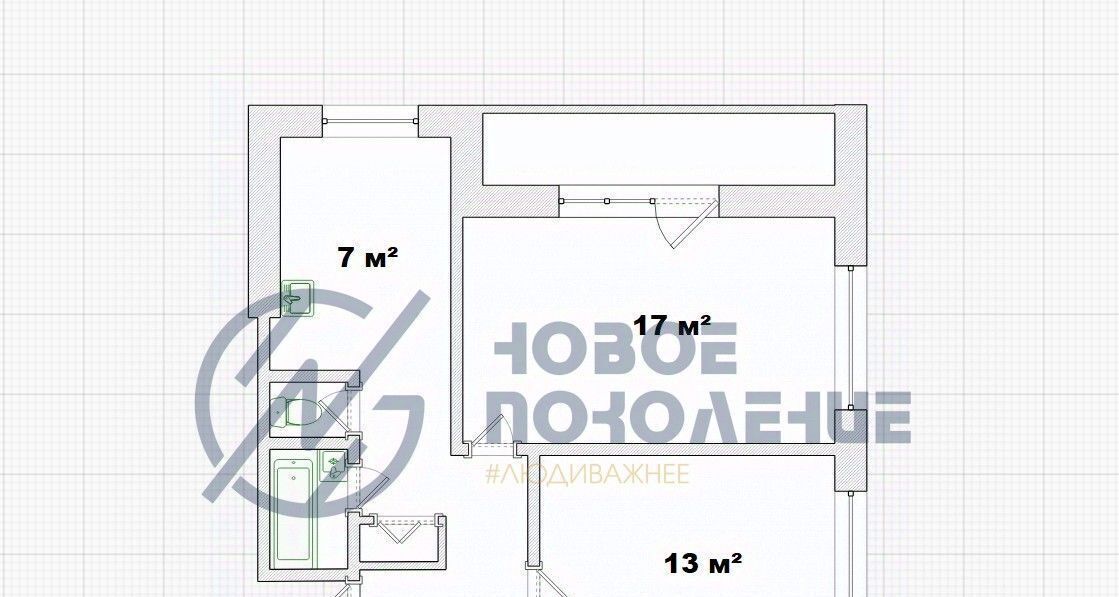 квартира г Омск р-н Центральный наб Тухачевского 20 фото 2