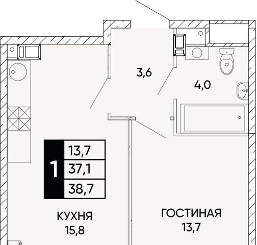 квартира р-н Кировский ЖК Левобережье фото