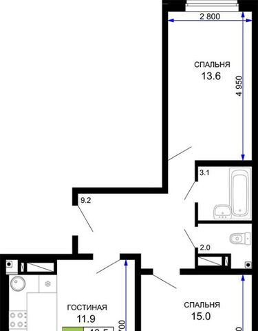 квартира р-н Прикубанский ул Домбайская 57к/9 фото