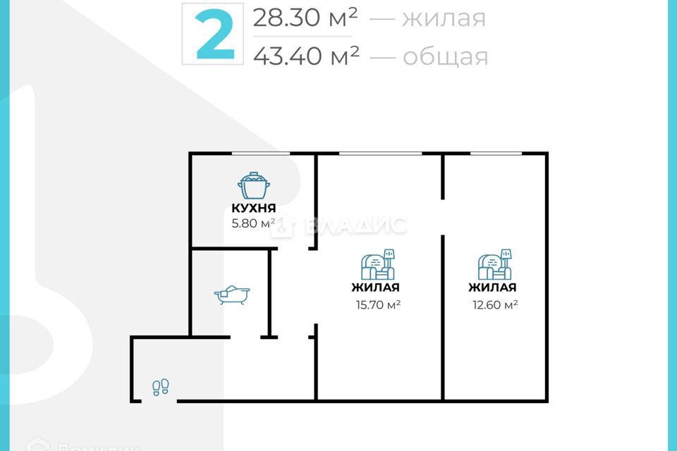 квартира г Волгоград р-н Краснооктябрьский ул Таращанцев 2 городской округ Волгоград фото 9