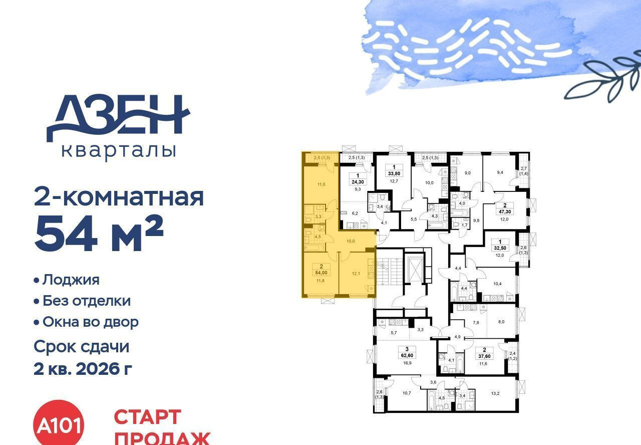 квартира г Москва метро Бунинская аллея ЖР «Дзен-кварталы» 1/1 6. фото 3