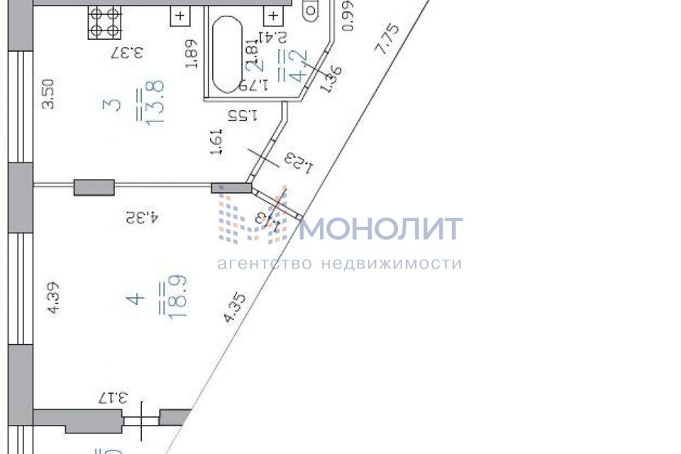 квартира г Нижний Новгород р-н Нижегородский Нижний Новгород городской округ, Владимира Высоцкого, 1 фото 1