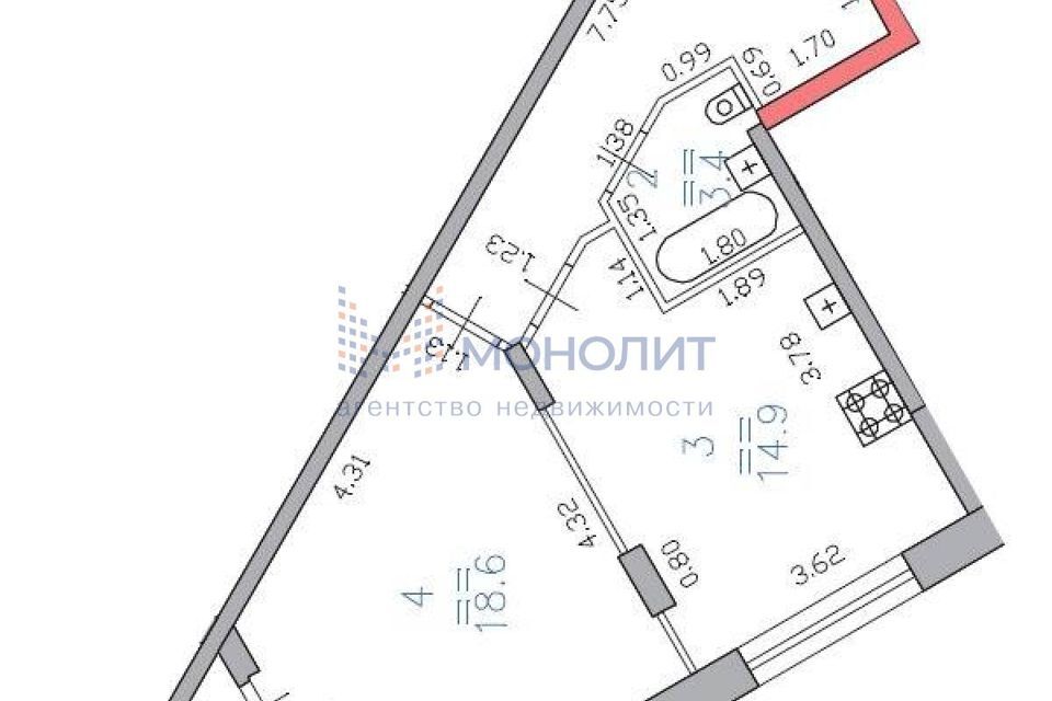 квартира г Нижний Новгород р-н Нижегородский Нижний Новгород городской округ, Владимира Высоцкого, 1 фото 1