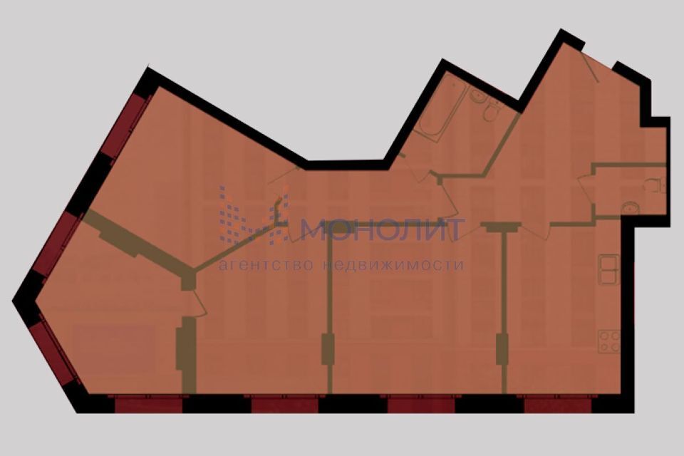 квартира г Нижний Новгород р-н Нижегородский Нижний Новгород городской округ, Владимира Высоцкого, 1 фото 1