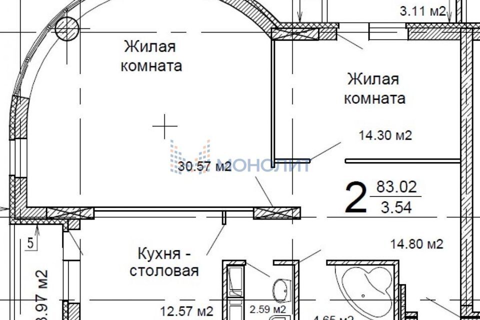 квартира г Нижний Новгород р-н Нижегородский ул Семашко 28 Нижний Новгород городской округ фото 3