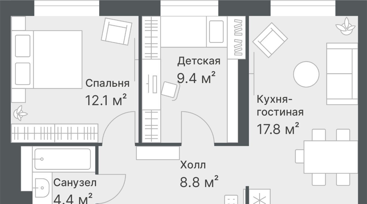 квартира г Тюмень р-н Калининский ул Кремлевская 95 Калининский административный округ фото 1