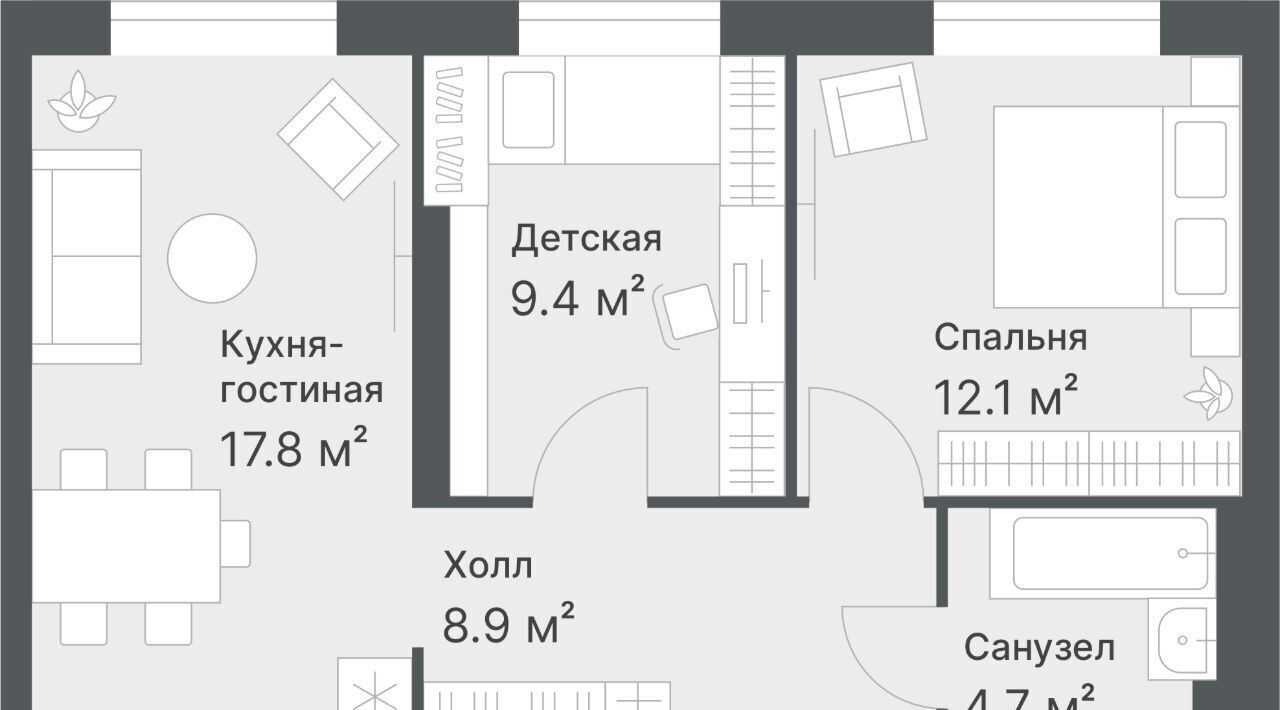 квартира г Тюмень р-н Калининский ул Кремлевская 95 Калининский административный округ фото 1