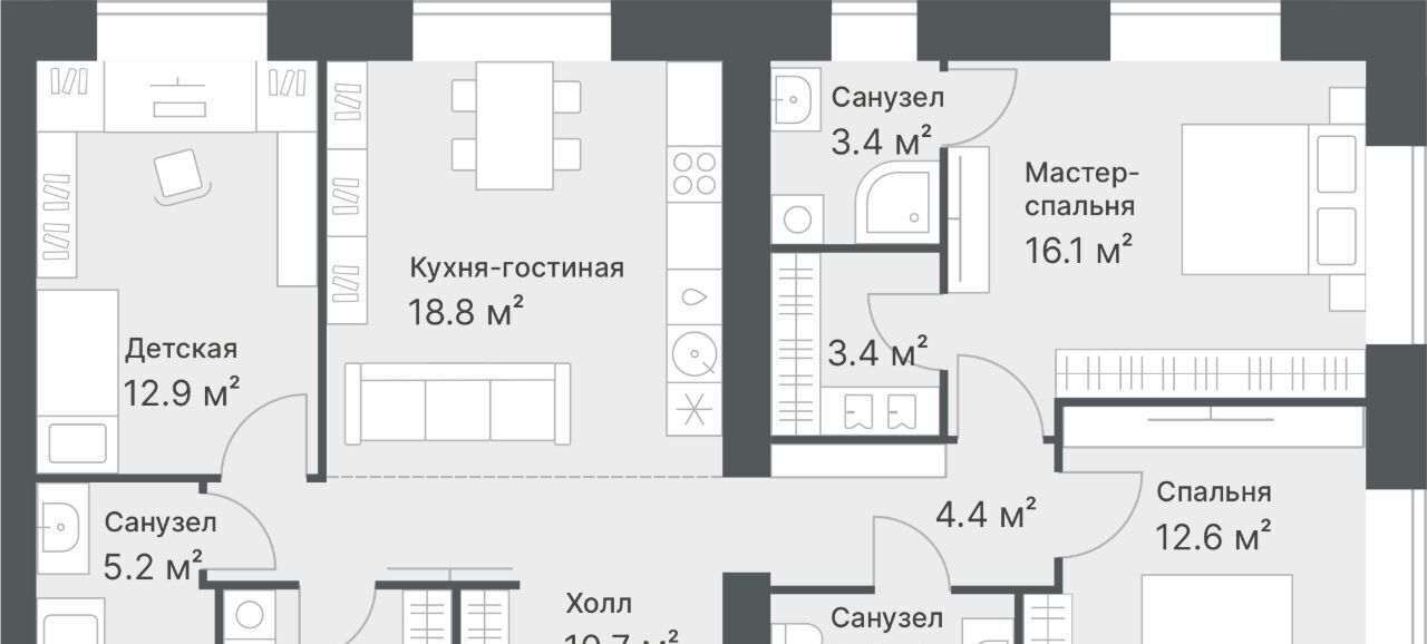 квартира г Тюмень р-н Калининский ул Кремлевская 95 Калининский административный округ фото 1